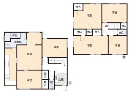Floor plan. 19,800,000 yen, 6LDK, Land area 137.84 sq m , Building area 130.78 sq m floor plan