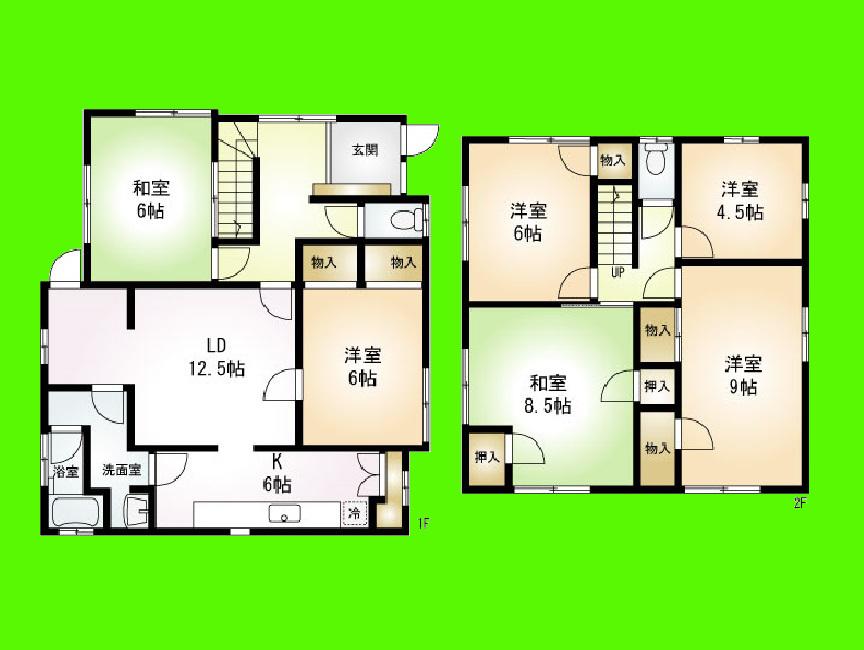 Floor plan. 19,800,000 yen, 6LDK, Land area 137.84 sq m , So building area 130.78 sq m 6LDK, Large family ・ 2 family house in the perfect house !!