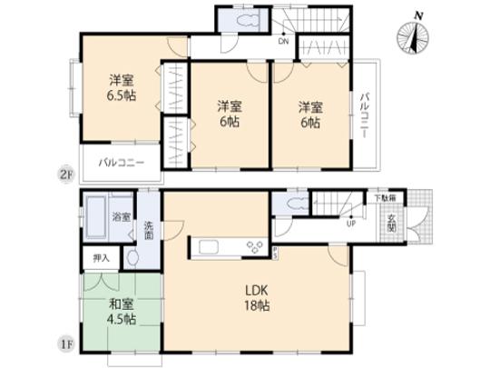 Floor plan. 23.8 million yen, 4LDK, Land area 136.55 sq m , Building area 96.05 sq m floor plan