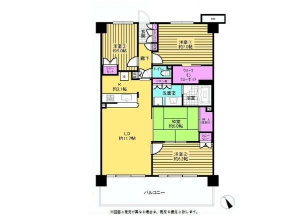 Floor plan. 4LDK+S, Price 22,900,000 yen, Footprint 81.9 sq m , Balcony area 15.6 sq m