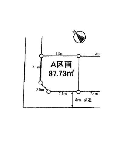 Compartment figure. Land price 11.8 million yen, Land area 87.73 sq m compartment view
