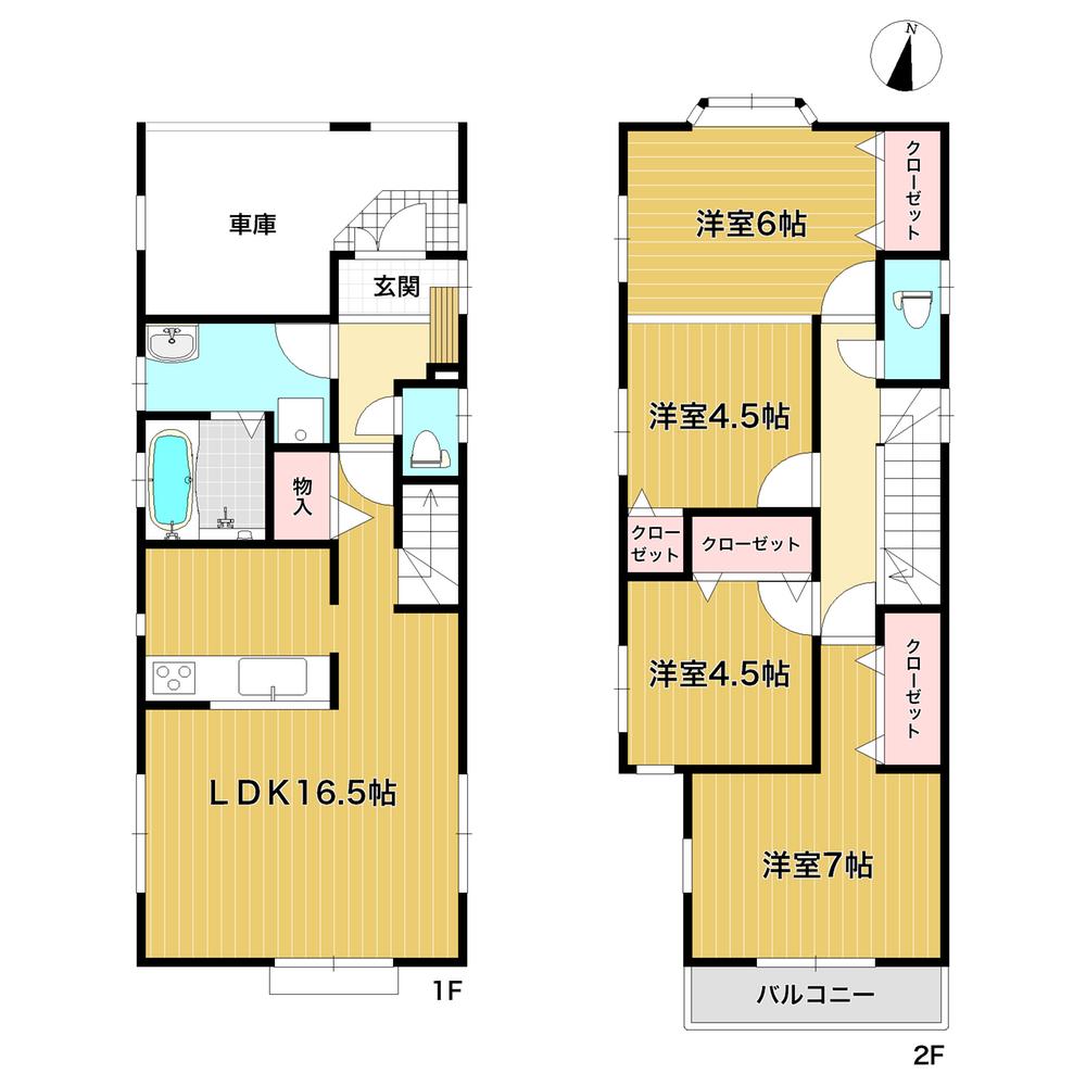 Floor plan. 25,800,000 yen, 4LDK, Land area 95.45 sq m , Building area 95.45 sq m