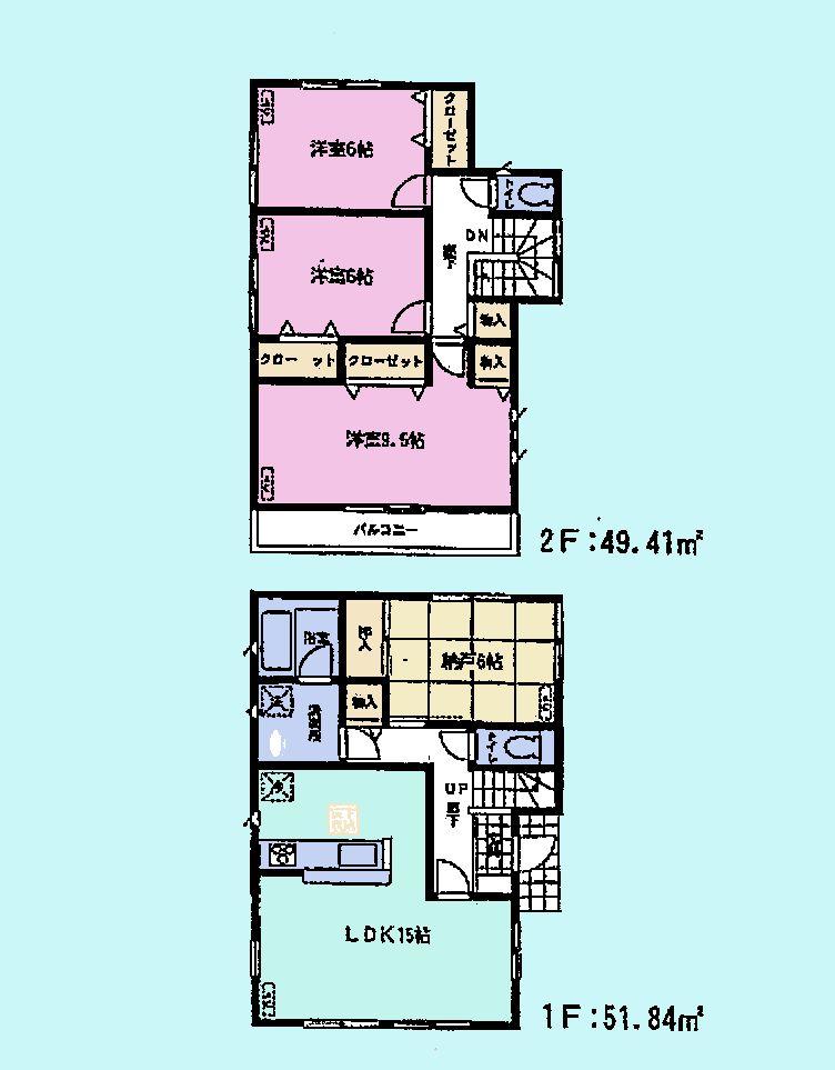 Floor plan. (3 Building), Price 25,800,000 yen, 3LDK+S, Land area 100.01 sq m , Building area 101.25 sq m