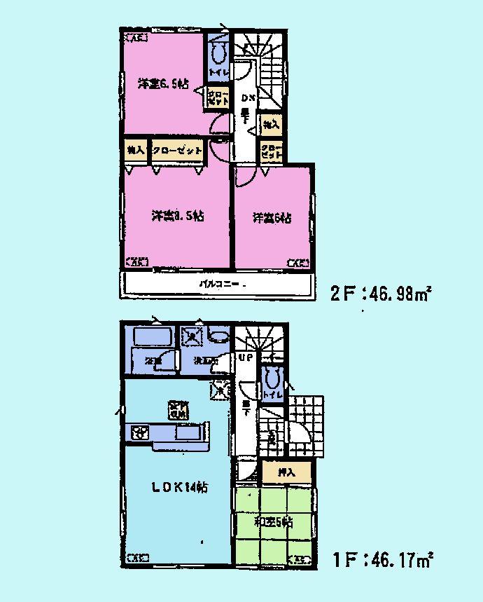 Floor plan. (4 Building), Price 29,800,000 yen, 4LDK, Land area 100.01 sq m , Building area 93.15 sq m