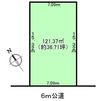 Compartment figure. Land price 15.8 million yen, Good per sun facing the land area 121.37 sq m southwest road