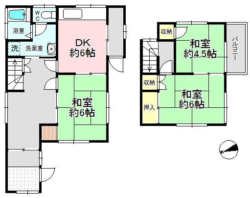 Floor plan. 9.9 million yen, 3DK, Land area 100.07 sq m , Building area 71.21 sq m