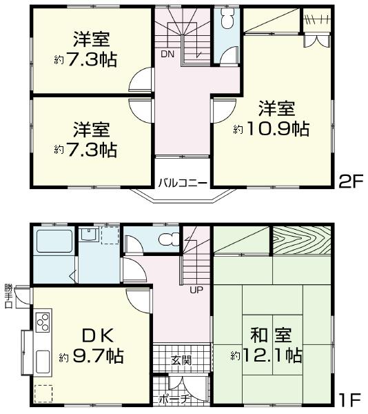 Floor plan. 21,800,000 yen, 4DK, Land area 173.58 sq m , Building area 116 sq m