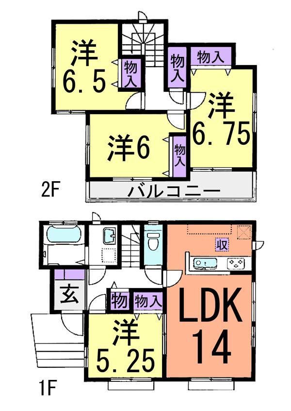 Floor plan. 23.8 million yen, 4LDK, Land area 101.25 sq m , Building area 92.33 sq m