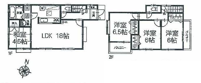 Floor plan. 23.8 million yen, 4LDK, Land area 136.55 sq m , Building area 96.05 sq m
