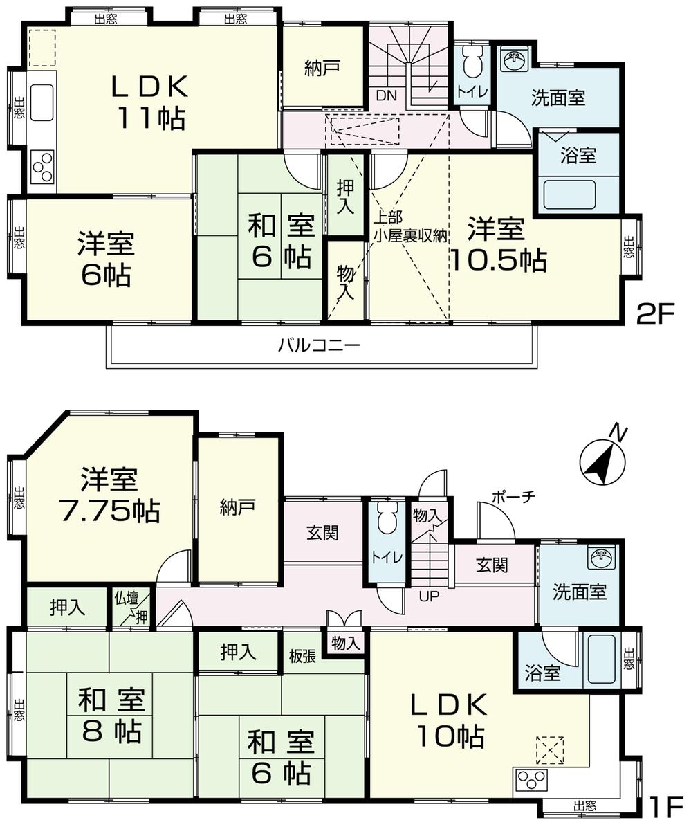 Floor plan. 29,800,000 yen, 7LDK + S (storeroom), Land area 145.54 sq m , Building area 164.83 sq m