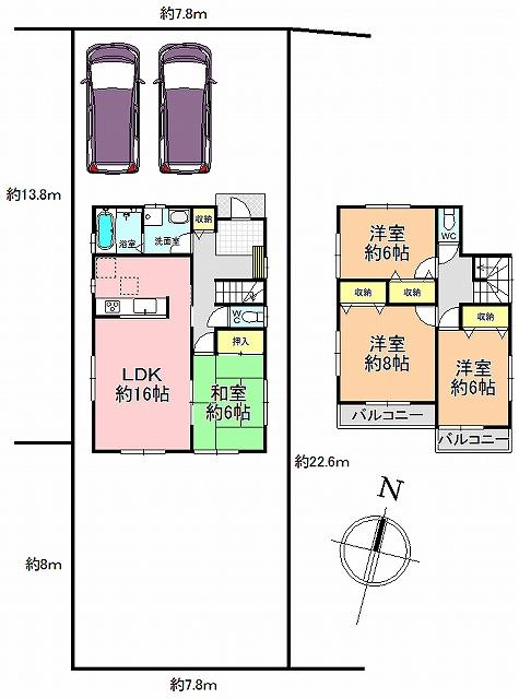 Floor plan. 32,800,000 yen, 4LDK, Land area 179 sq m , Building area 102.67 sq m