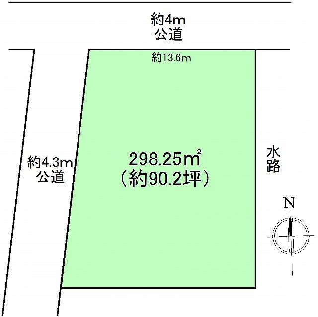 Compartment figure. Land price 32,800,000 yen, Land area 298.25 sq m