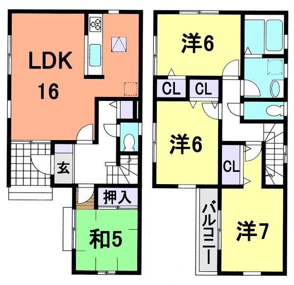 Floor plan. 24,900,000 yen, 4LDK, Land area 99.77 sq m , Building area 96.05 sq m