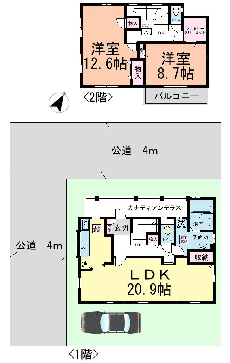 Floor plan. 22,800,000 yen, 2LDK, Land area 132.26 sq m , Building area 111.17 sq m