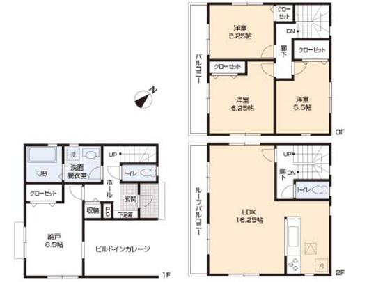 Floor plan. 24.5 million yen, 3LDK, Land area 75.01 sq m , Building area 114.26 sq m floor plan