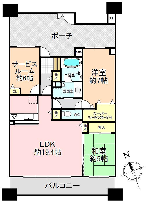 Floor plan. 2LDK+S, Price 38,800,000 yen, Occupied area 80.92 sq m , Balcony area 16.2 sq m