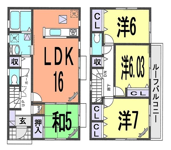 Floor plan. (1 Building), Price 26,800,000 yen, 4LDK, Land area 120.92 sq m , Building area 98.53 sq m