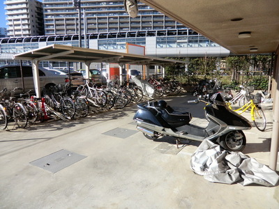 Building appearance. Bicycle-parking space There yard bike