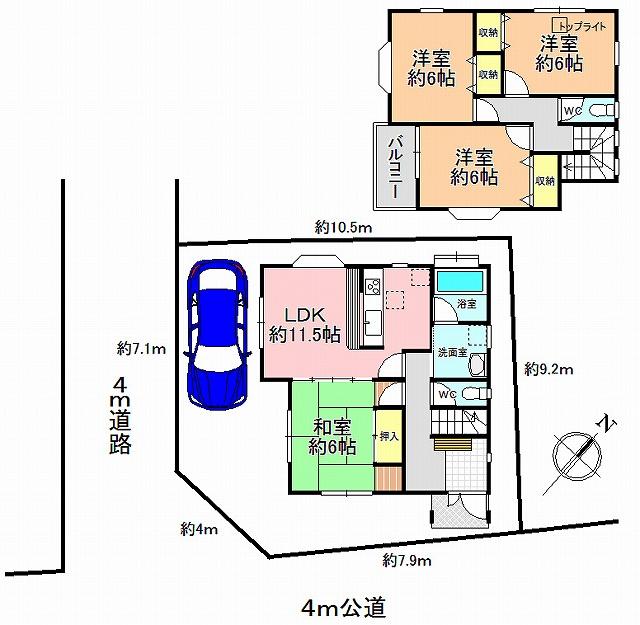 Floor plan. 21,800,000 yen, 4LDK, Land area 100.05 sq m , Building area 91.91 sq m