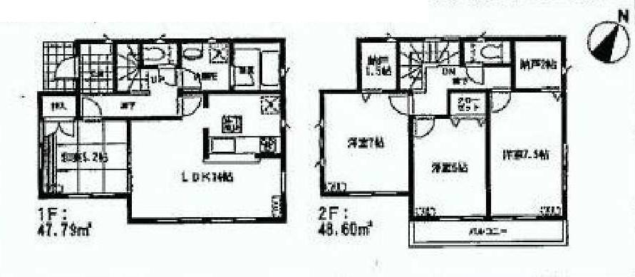 Floor plan. 27,800,000 yen, 4LDK + 2S (storeroom), Land area 132.94 sq m , Building area 96.39 sq m