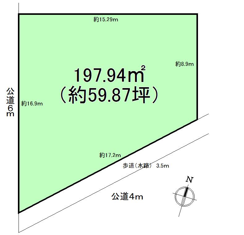 Compartment figure. Land price 24,800,000 yen, Land area 197.94 sq m