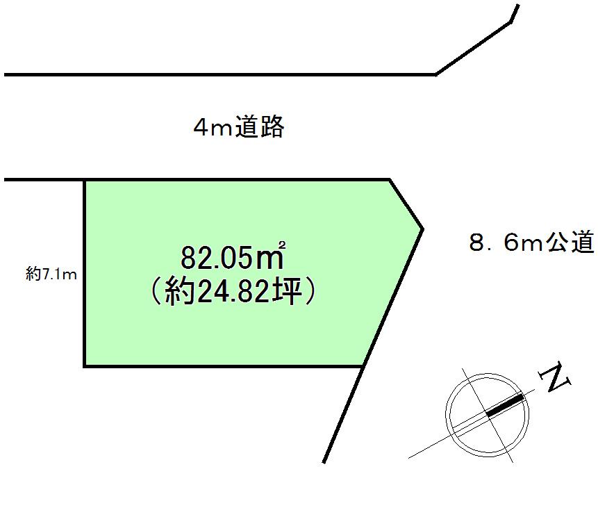 Compartment figure. Land price 13.8 million yen, Land area 82.05 sq m