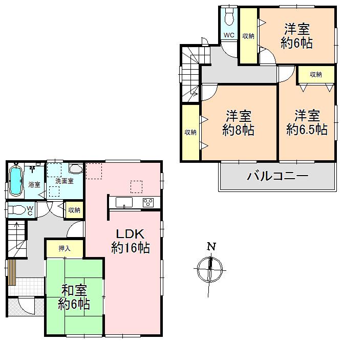 Floor plan. 27,800,000 yen, 4LDK, Land area 148.03 sq m , Building area 105.99 sq m