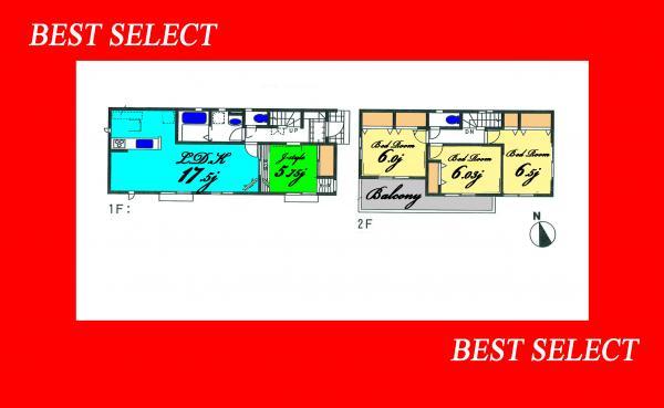Floor plan. 30,800,000 yen, 4LDK, Land area 146.28 sq m , Building area 99.36 sq m