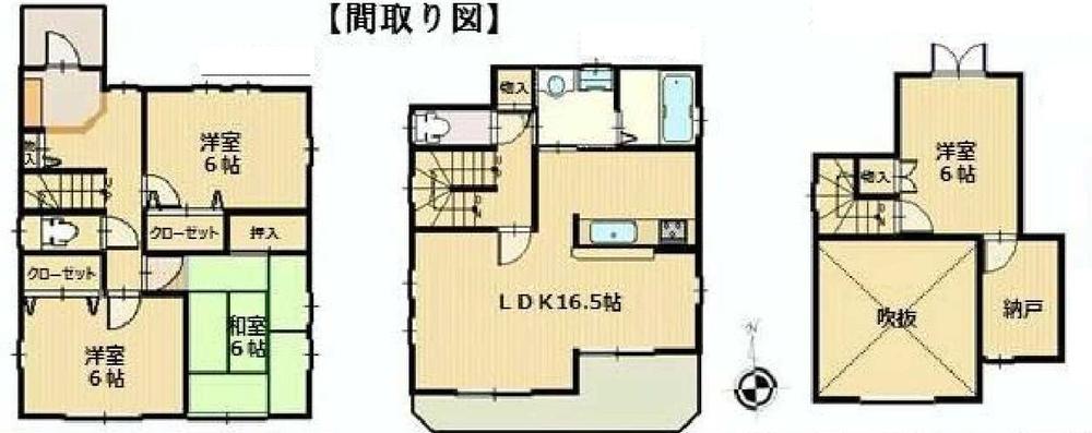 Floor plan. 29,800,000 yen, 4LDK + S (storeroom), Land area 143.96 sq m , Building area 107.64 sq m