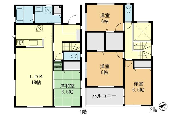 Floor plan. Price 30,800,000 yen, 4LDK, Land area 147.23 sq m , Building area 110.96 sq m