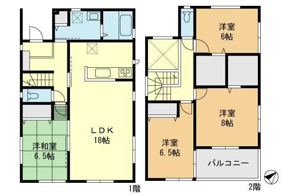 Floor plan. Price 33,800,000 yen, 4LDK, Land area 147.23 sq m , Building area 110.96 sq m