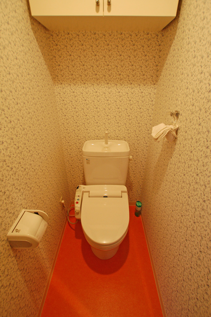 Toilet. Convenient and functional with a shelf in a comfortable Washlet fashionable ☆
