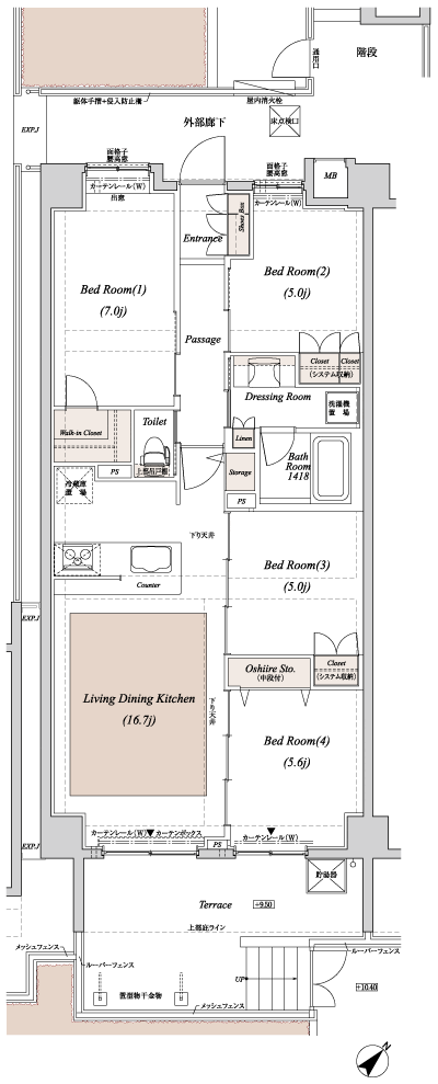 Floor: 4LDK + WIC, the occupied area: 83.75 sq m