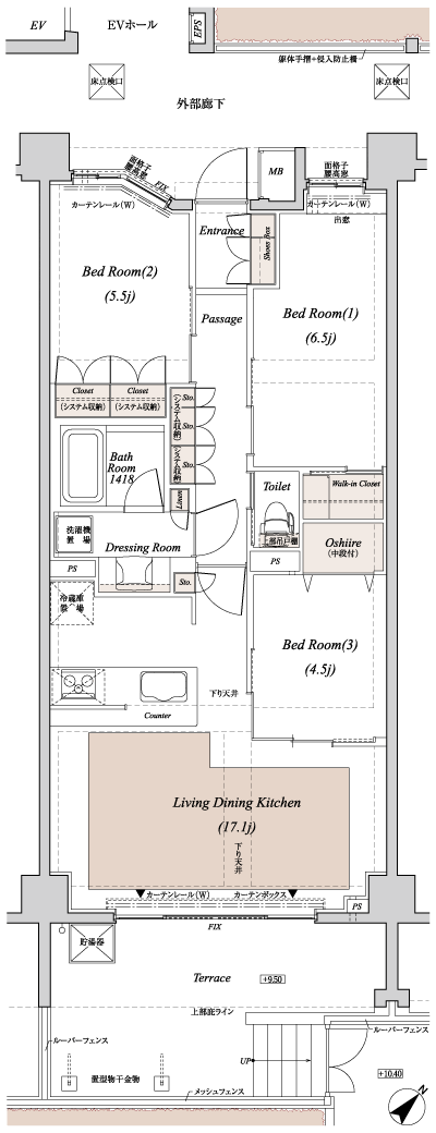 Floor: 3LDK + WIC, the occupied area: 75.23 sq m