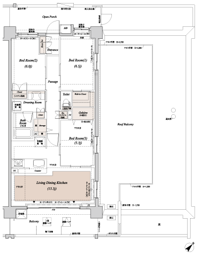 Floor: 3LDK + WIC, the occupied area: 77.05 sq m