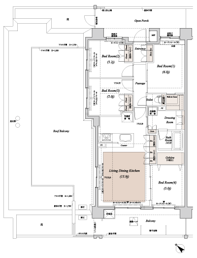 Floor: 4LDK + WIC, the occupied area: 81.89 sq m