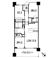 Floor: 2LDK + S + WIC, the occupied area: 67.71 sq m
