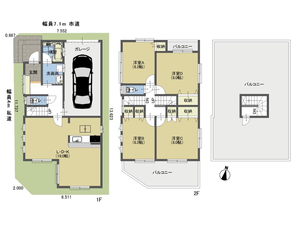 Floor plan. 31,800,000 yen, 4LDK, Land area 107.53 sq m , Building area 136.3 sq m floor plan