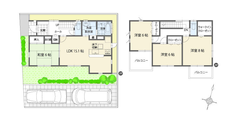 Floor plan. (A Building), Price 34,800,000 yen, 4LDK, Land area 132.41 sq m , Building area 105.16 sq m