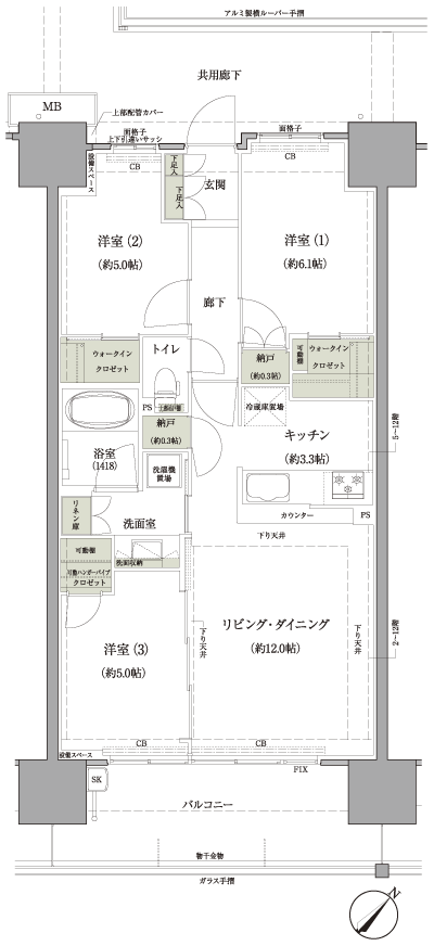 Floor: 3LDK + 2N + 2WIC, occupied area: 70.05 sq m, Price: 29,700,000 yen, now on sale