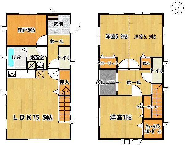 Floor plan. 28.8 million yen, 3LDK, Land area 130.03 sq m , Building area 99.36 sq m
