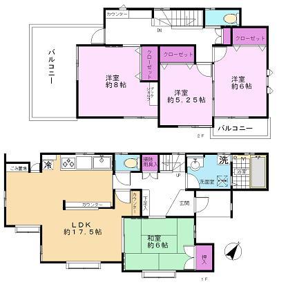 Floor plan. 31,800,000 yen, 4LDK, Land area 165.3 sq m , Building area 109.5 sq m