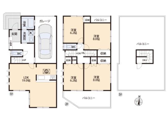Floor plan. 31,800,000 yen, 4LDK, Land area 107.53 sq m , Building area 136.3 sq m floor plan