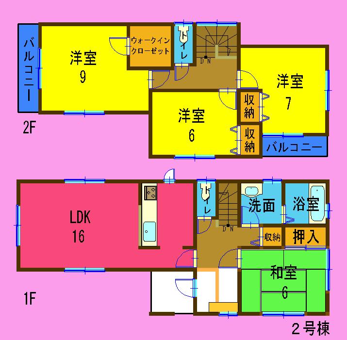 Floor plan. (Building 2), Price 25,800,000 yen, 4LDK, Land area 150.11 sq m , Building area 106.82 sq m