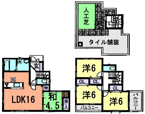 Floor plan. 28.8 million yen, 4LDK, Land area 98.57 sq m , Building area 97.71 sq m