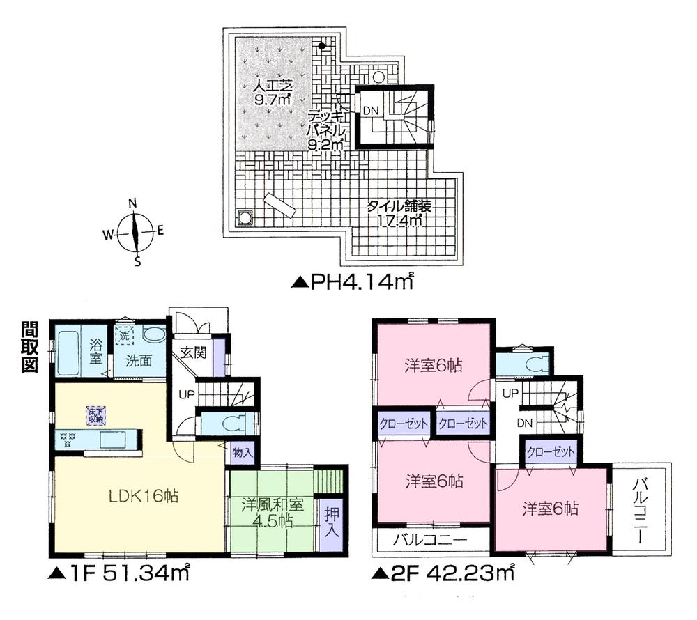 Floor plan. 28.8 million yen, 4LDK, Land area 98.83 sq m , Building area 97.71 sq m