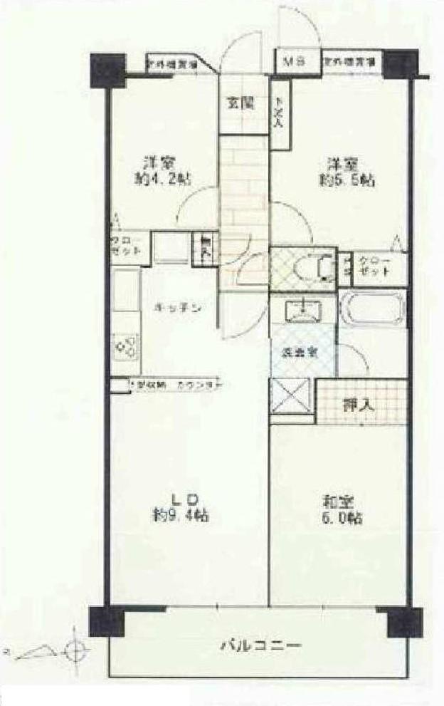 Floor plan. 3LDK, Price 10.8 million yen, Occupied area 61.26 sq m , Balcony area 8.12 sq m