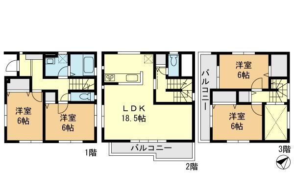 Floor plan. 25,800,000 yen, 4LDK, Land area 80.4 sq m , Building area 108.05 sq m