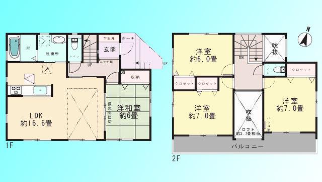 Floor plan. 28.8 million yen, 4LDK, Land area 102.38 sq m , Building area 105.78 sq m