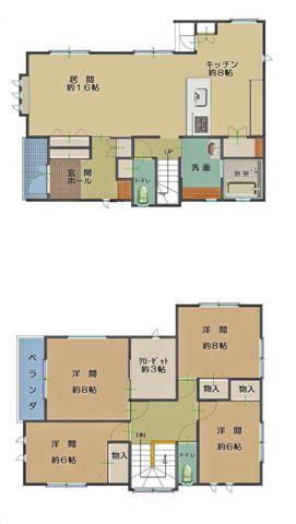 Floor plan. 23,300,000 yen, 4LDK + S (storeroom), Land area 189.3 sq m , Building area 134.11 sq m